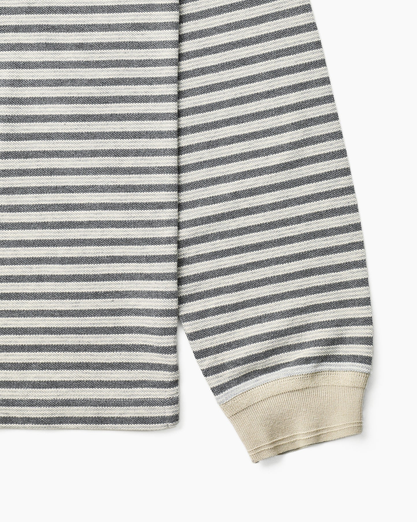 Stripe Henley L/S Tee Grey