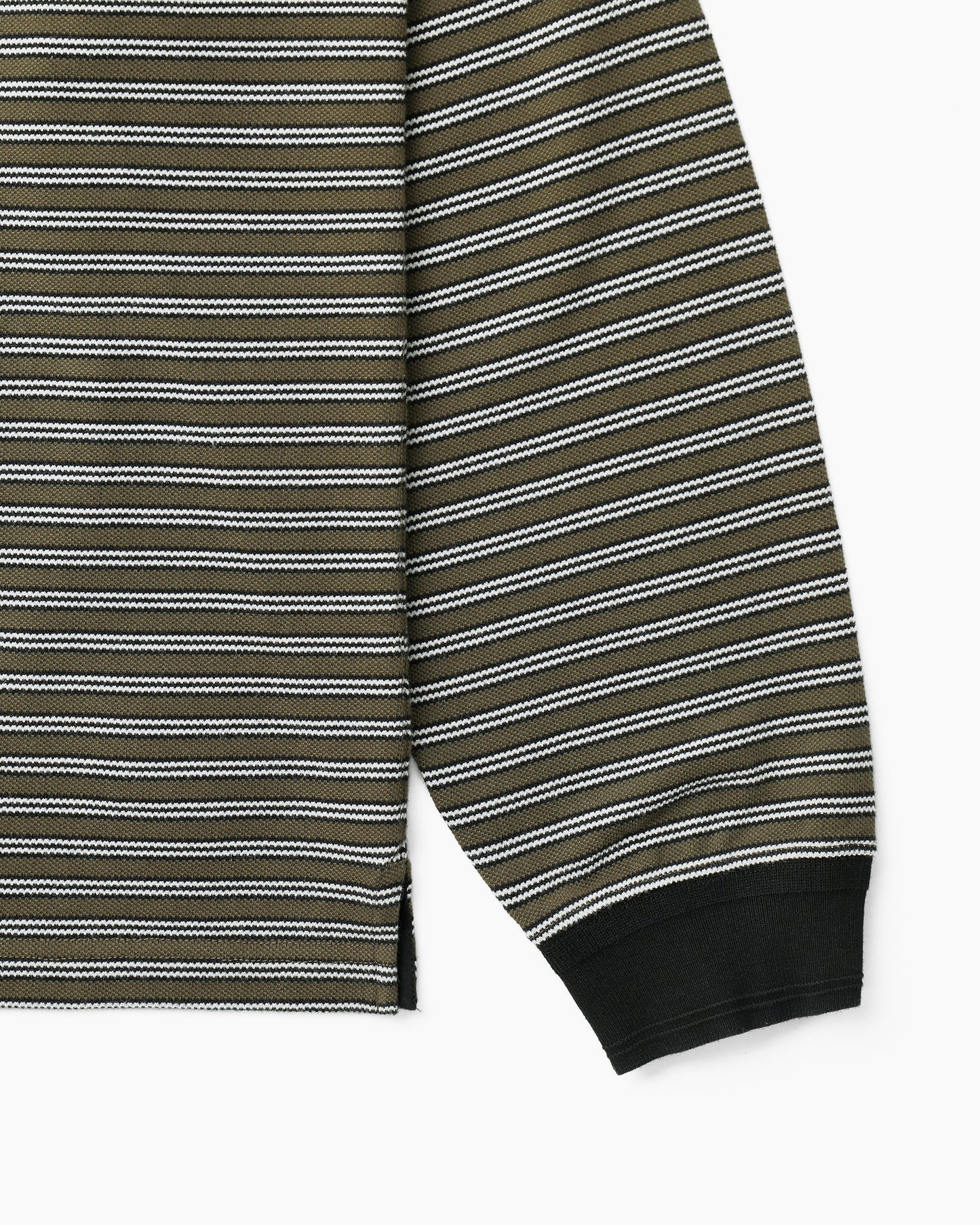 Stripe Henley L/S Tee Olive