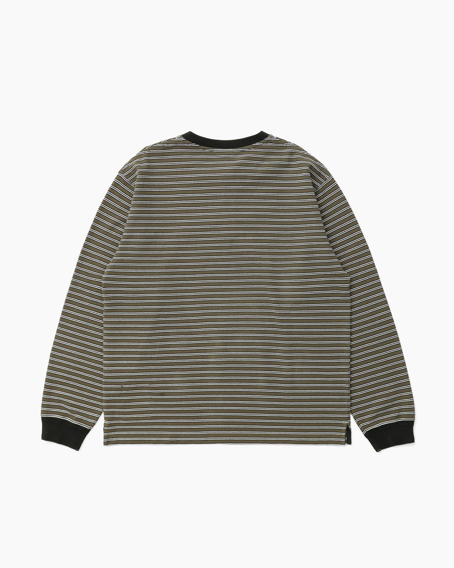 Stripe Henley L/S Tee Olive