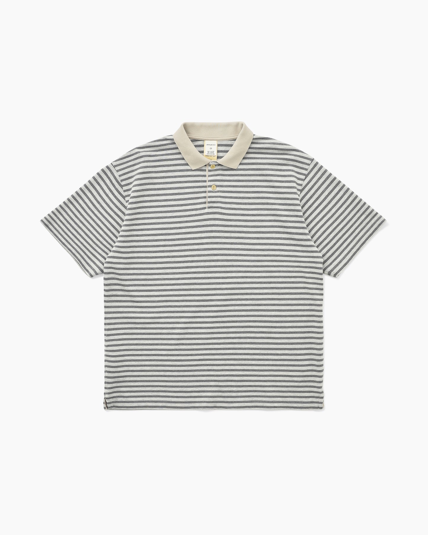 Stripe S/S Polo Grey