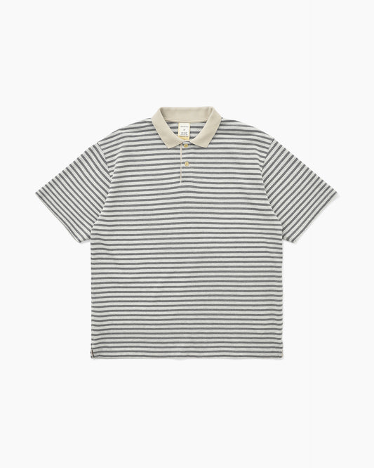 Stripe S/S Polo Grey