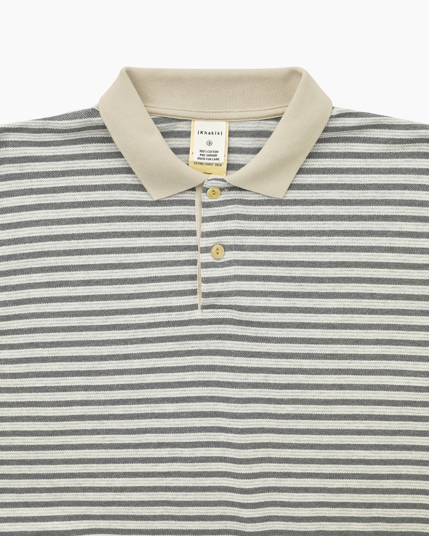 Stripe S/S Polo Grey