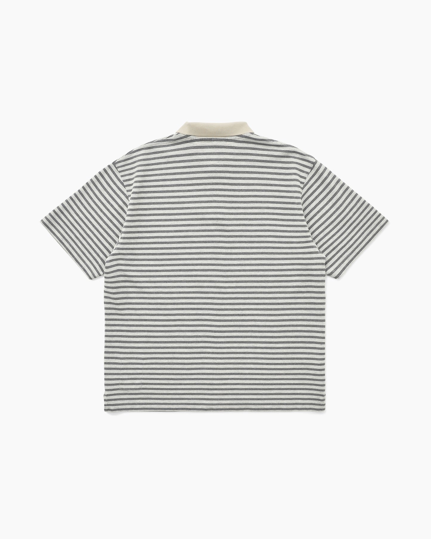 Stripe S/S Polo Grey