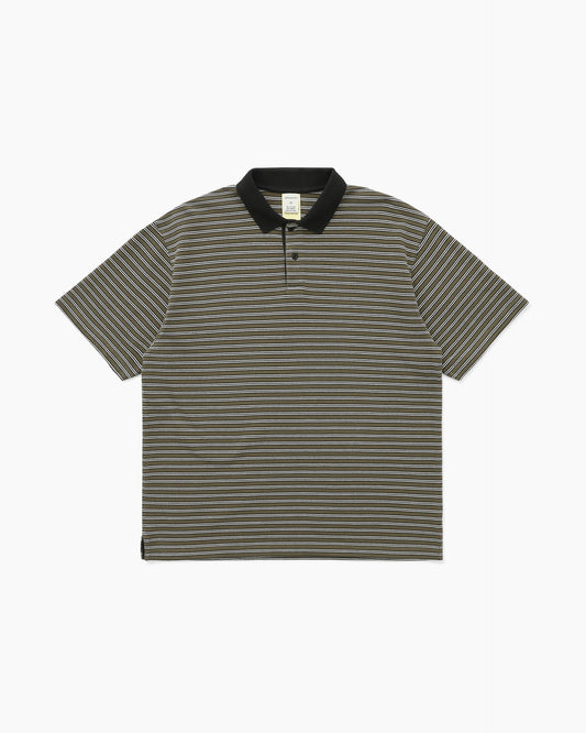 Stripe S/S Polo Olive