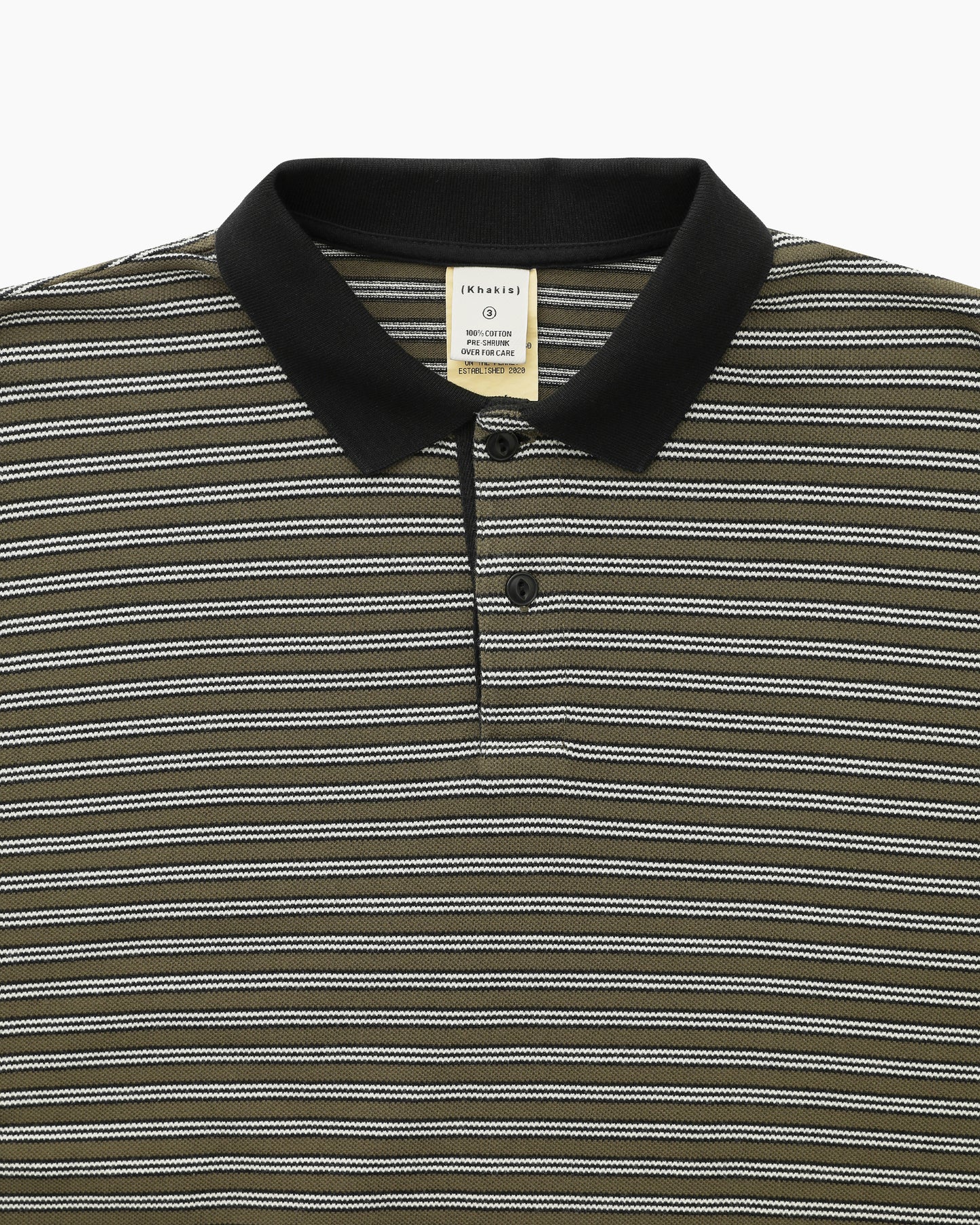Stripe S/S Polo Olive