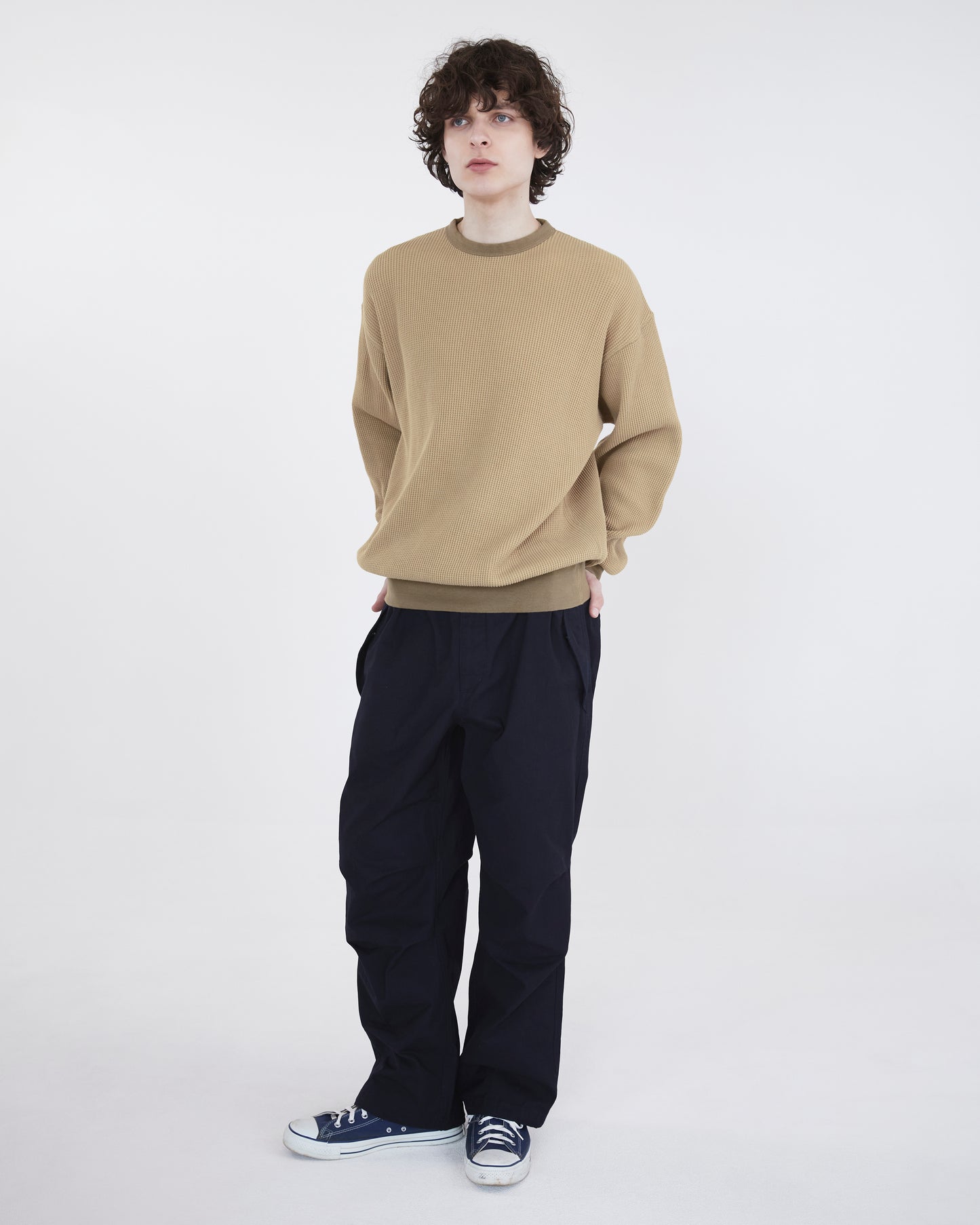Waffle Crewneck Tan