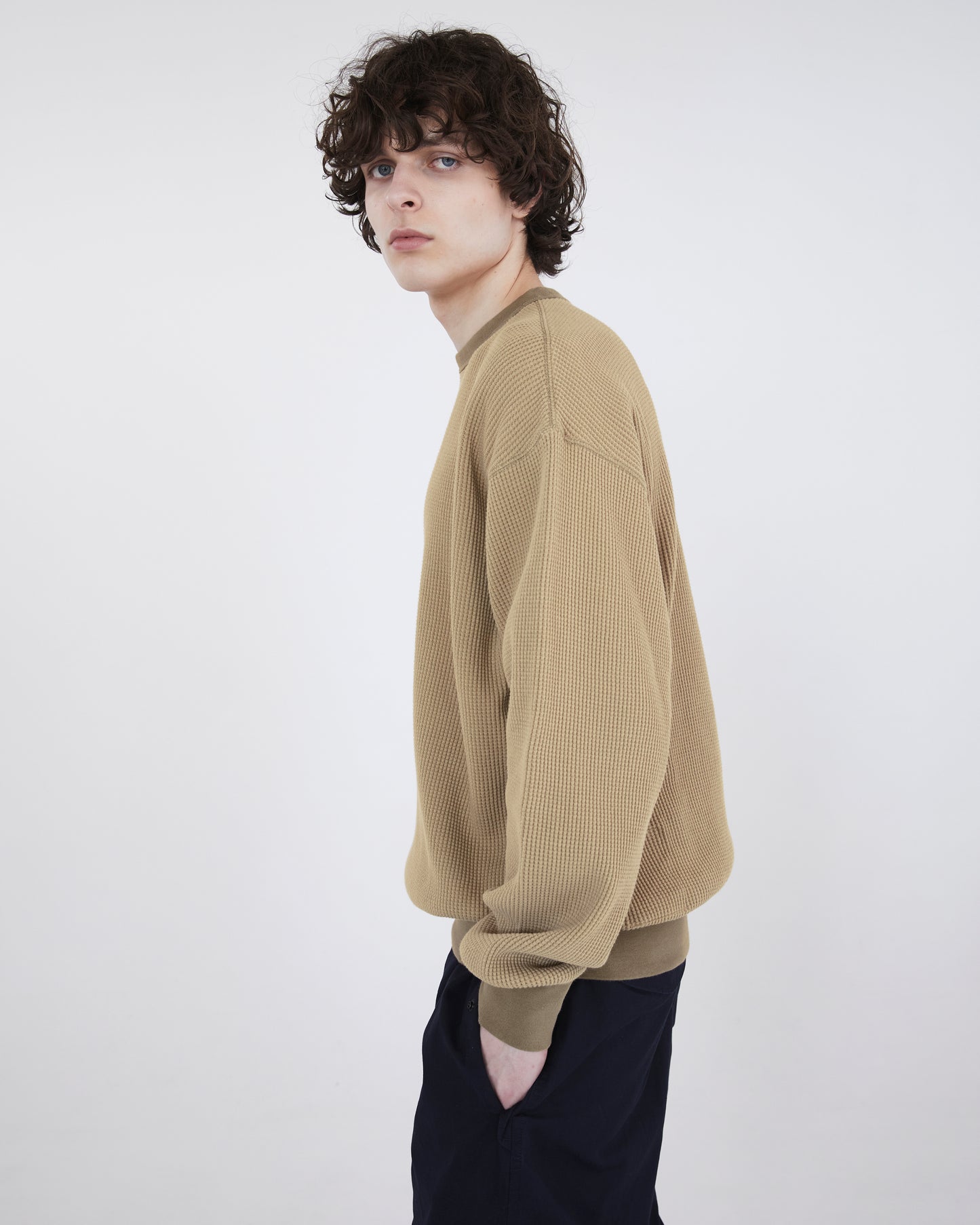 Waffle Crewneck Tan