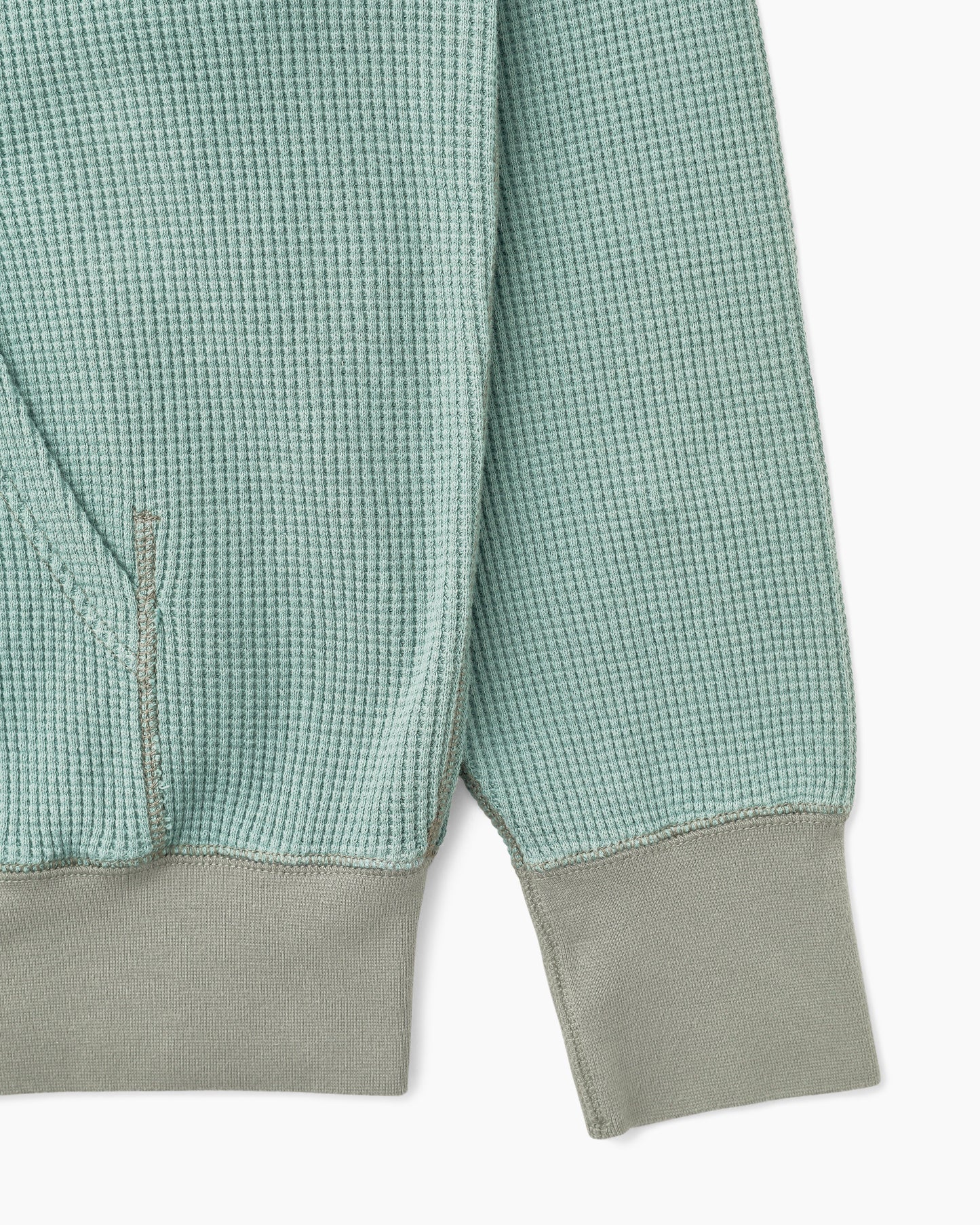 Waffle Full Zip Hoodie Dusty Teal