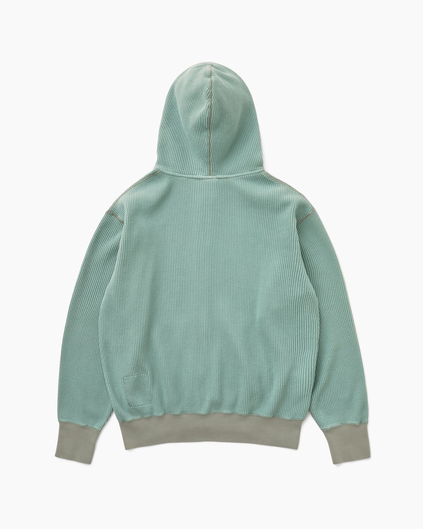 Waffle Full Zip Hoodie Dusty Teal