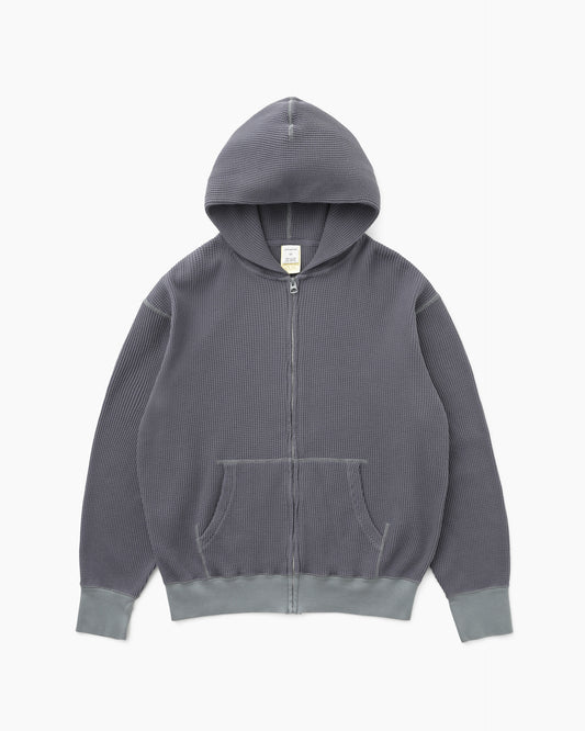 Waffle Full Zip Hoodie Faded Black