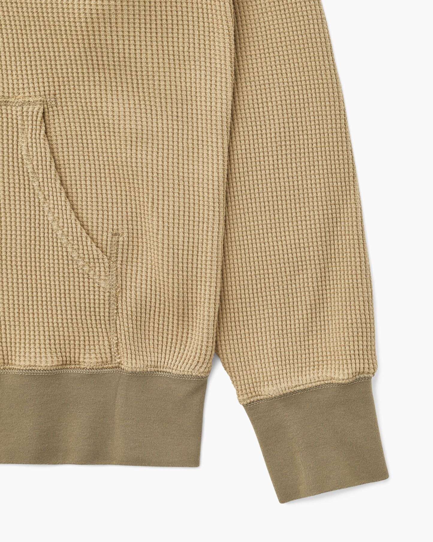 Waffle Full Zip Hoodie Tan