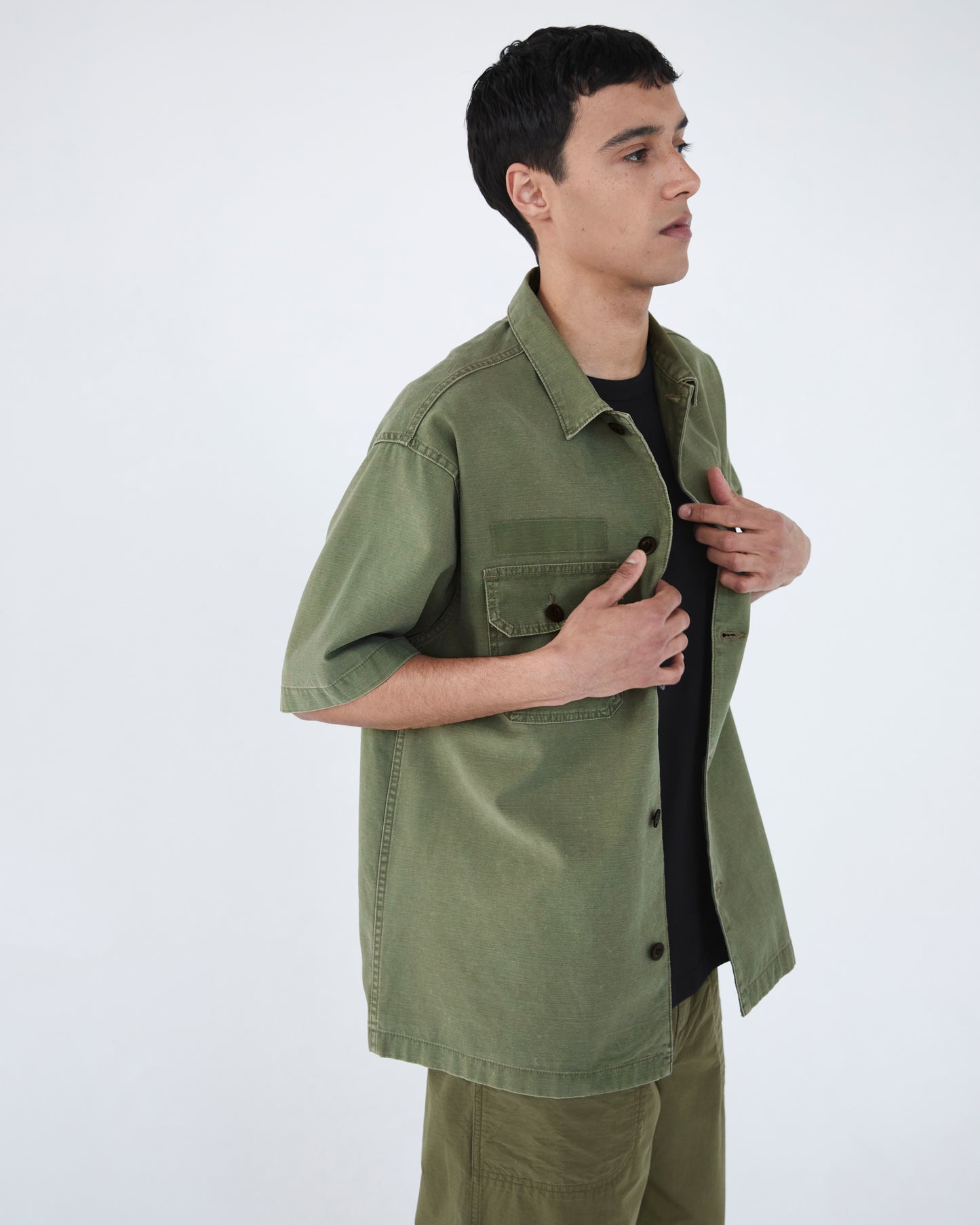 Washed Field Shirt Army Green