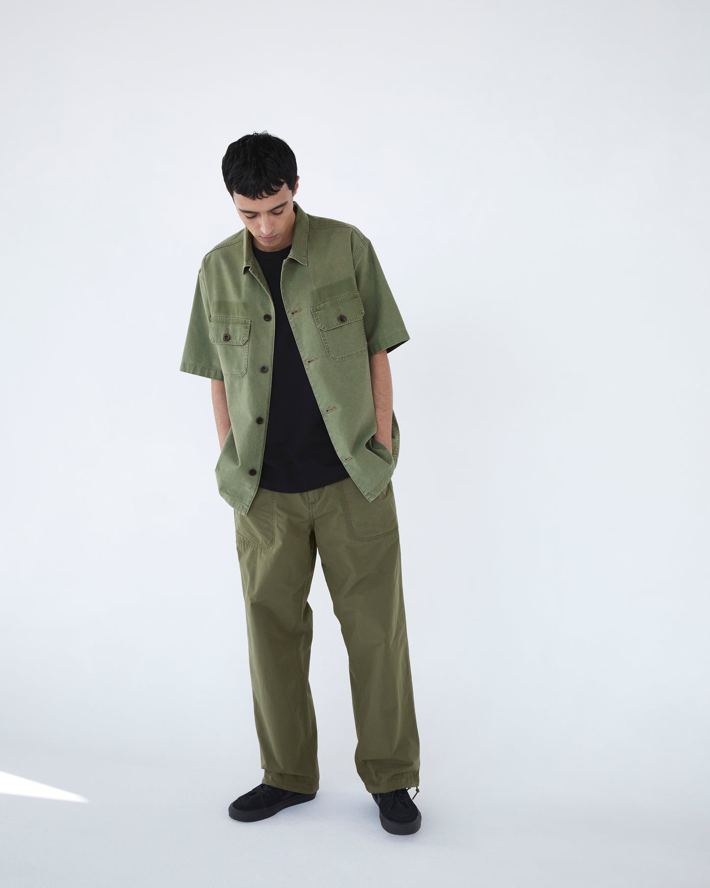 Washed Field Shirt Army Green